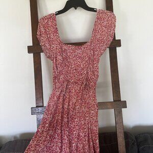 Floral Cinched Waist Mini Dress